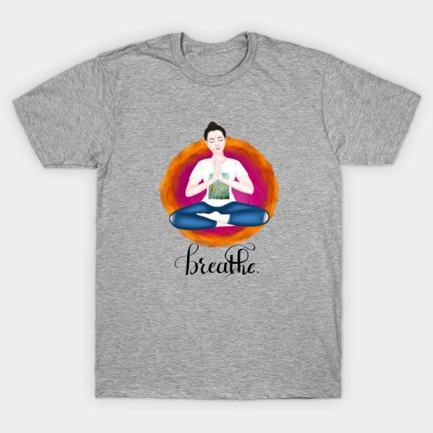 breathe. calligraphy T-Shirt by Breathe Serene 